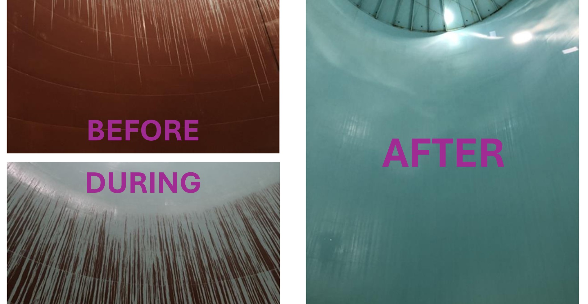 Before-and-after results from tank and clearwell cleaning