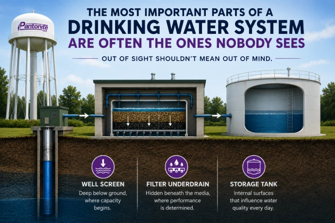 Diagram showing the hidden infrastructure within a drinking water system